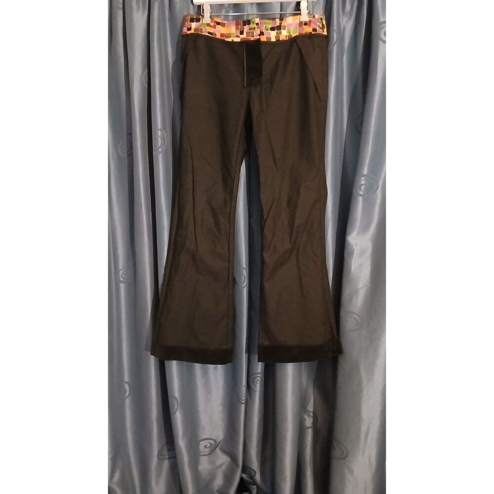 Vintage 'Andrea Becker' Black Velvet Bell Bottom Stretch Trousers - Picture 3 of 7